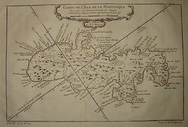 Bellin Jacques-Nicolas (1703-1772) Carte de l'Isle de la Martinique... 1750 ca. Parigi 